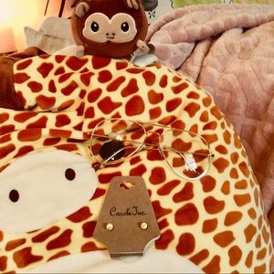 Smiley Face Earrings & Fake Glasses Set